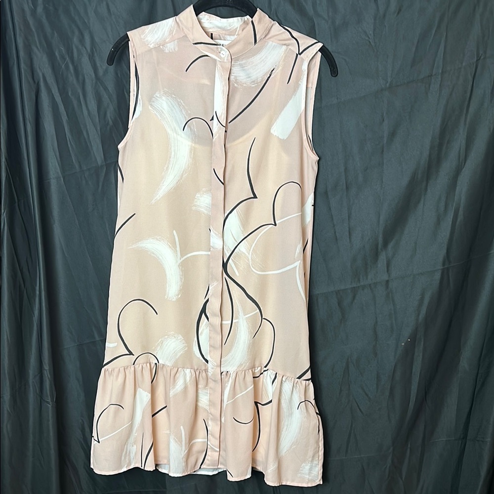Sz XS Like New! Reiss Pale Pink sheer drop waist dress w/ slip Trending Spring